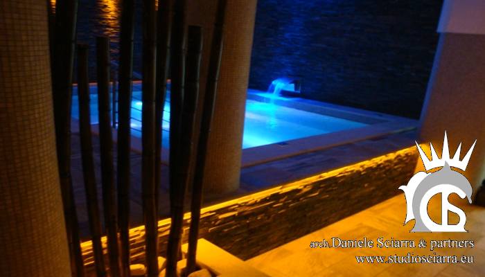 progettazione centri benessere progetto centro benessere progetto centro benessere con piscina idromassaggio e rivestimento interno in mosaico di travertino