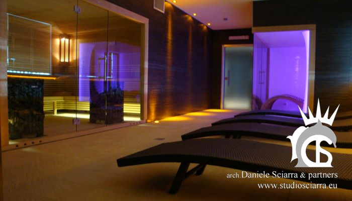 progetto centro benessere spa e realizzazione centro benessere spa con sauna e  stanza del sale per centir benessere