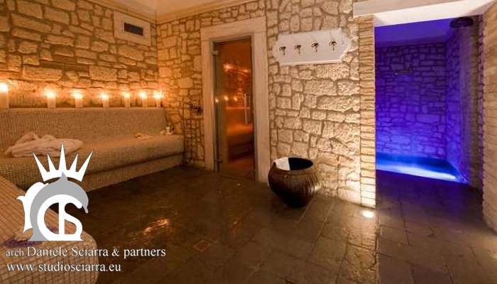 The roman path in the spa of the Hotel Montignano castle (Umbria-Italy)