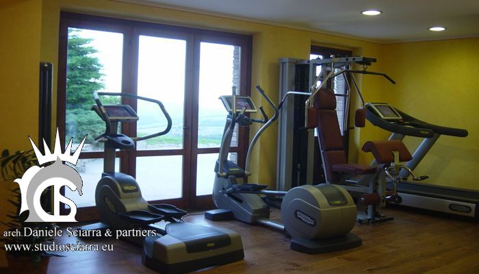 La piccola zona fitness al centro benessere Spa