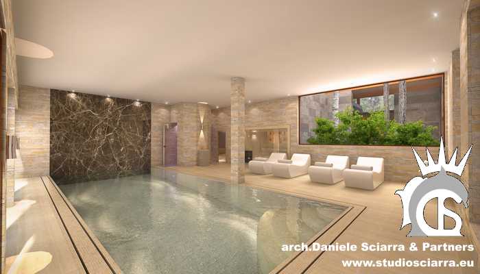 progettazione centri benessere spa in villa hotel e alberghi con piscina idromassaggio