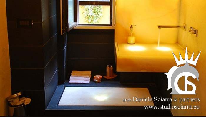 Bagno benessere in onice gialla
